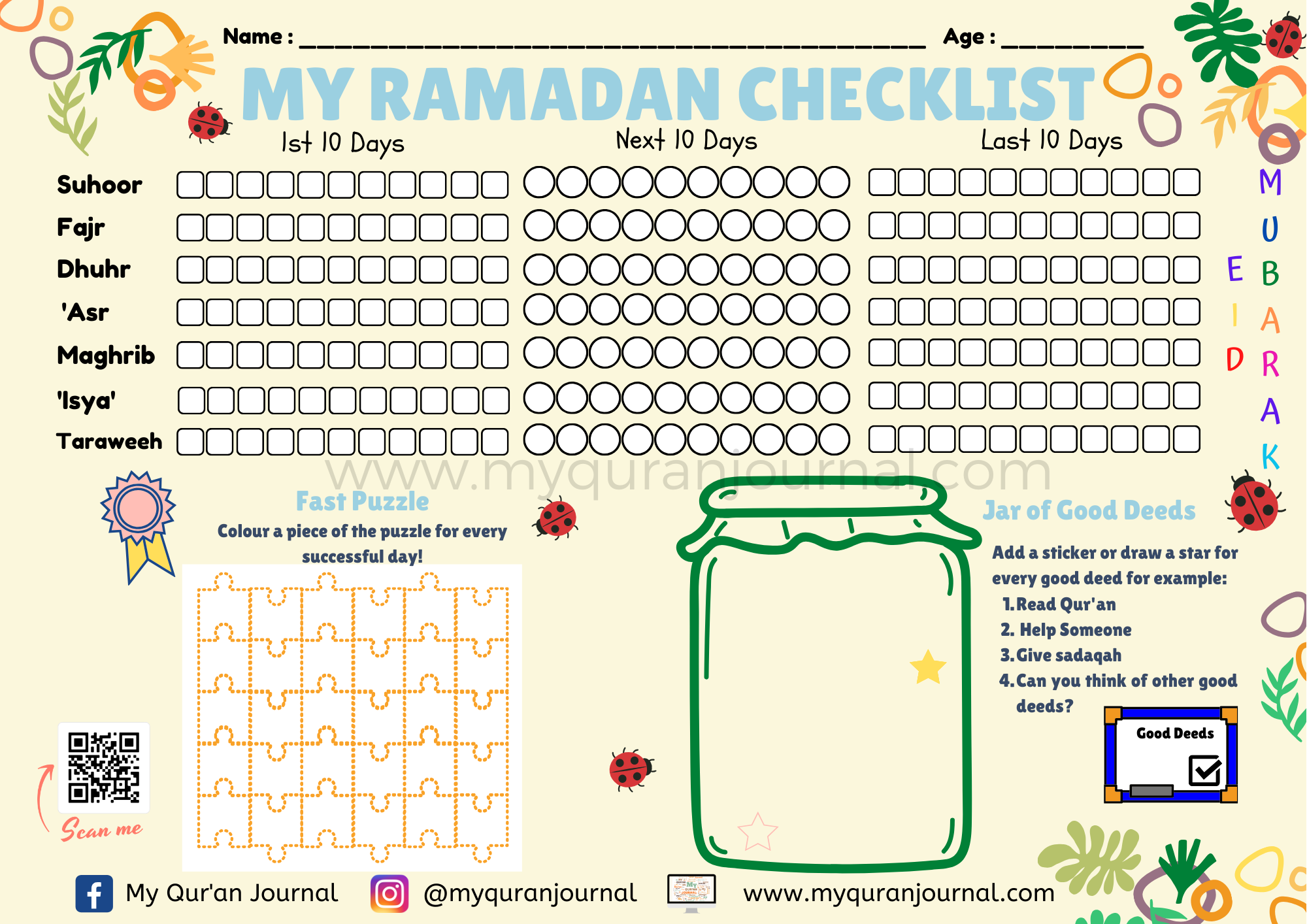 Ramadan Kids Pack My Qur'an Journal