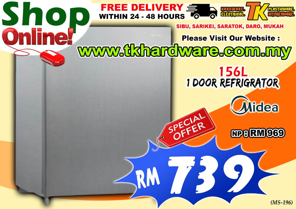 Midea Ms 196 156l Refrigerator Tk Hardware