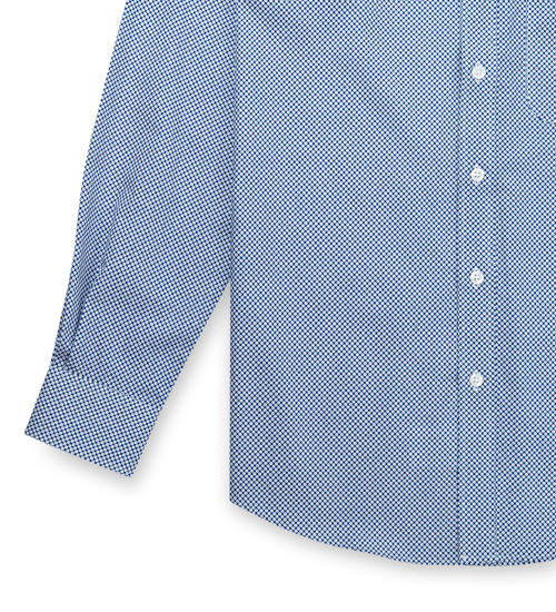 GIBBON 滿版小齒輪紋路裝飾休閒長袖襯衫‧藍白紋-7