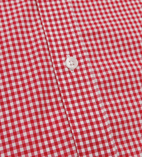 GIBBON 紅白格紋純棉休閒長袖襯衫-8