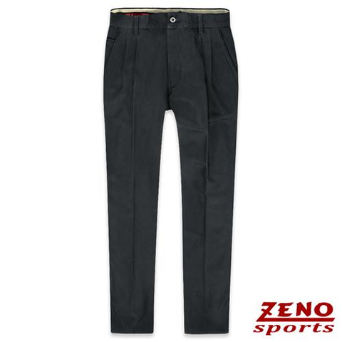 ZENO傑諾-保暖刷毛彈性直紋打摺長褲-暗灰 30-42.png