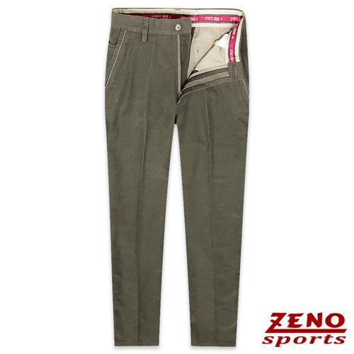 ZENO 重磅棉slim fit修身彈性平口休閒長褲‧二色