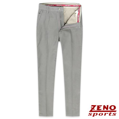 ZENO 重磅棉slim fit修身彈性平口休閒長褲‧二色