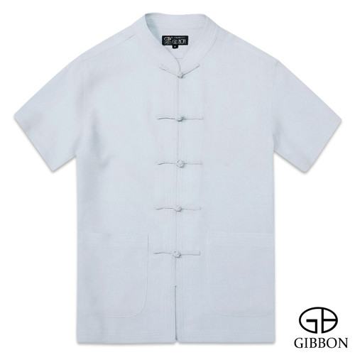 GIBBON吉朋-麻紗感涼夏透氣短袖唐裝-淺灰 M-3XL.png