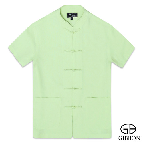 GIBBON吉朋-麻紗感涼夏透氣短袖唐裝-淺綠 M-3XL.png