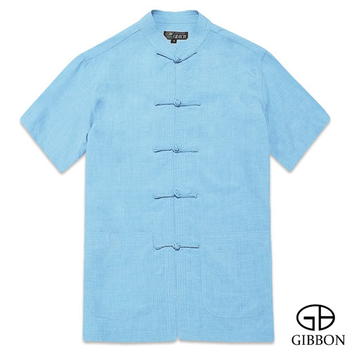 GIBBON吉朋-水墨意象精品短袖唐裝-藍色 M-XL.png
