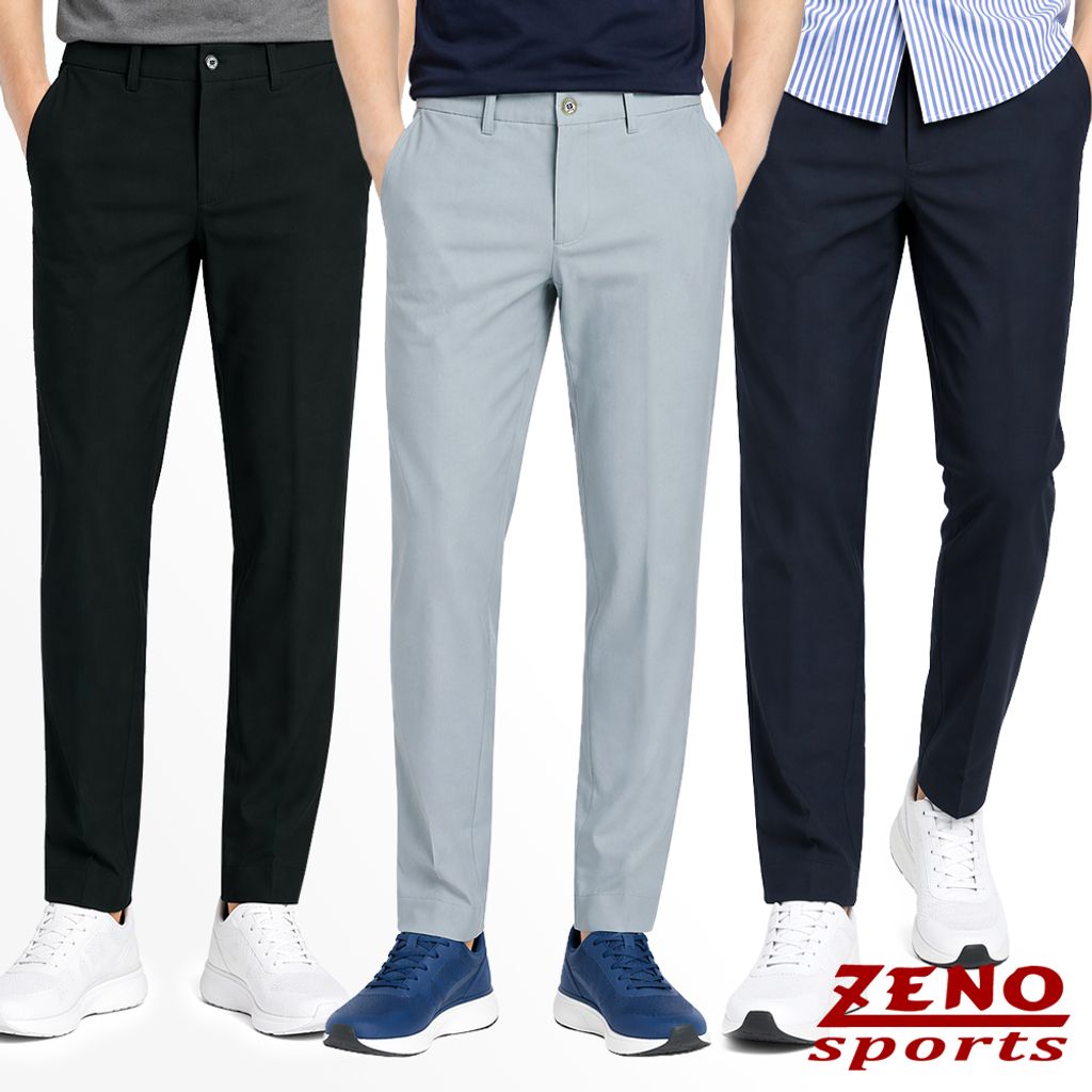 1-ZENO傑諾-萊賽爾涼爽棉 吸濕透氣 舒適彈性布料 男款平口休閒長褲