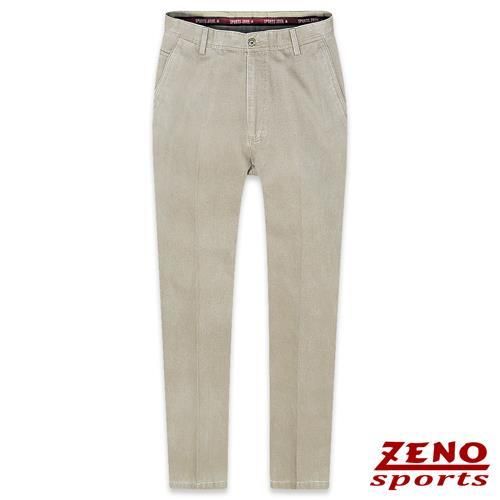 ZENO傑諾-簡約厚棉直紋無摺休閒褲-淺褐 30-429.jpg