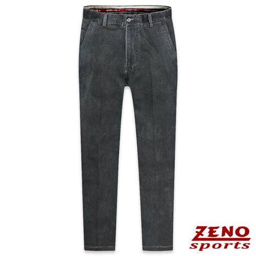 ZENO傑諾-簡約厚棉直紋無摺休閒褲-黑灰 30-42.png
