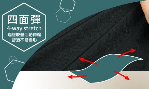 ZENO傑諾-極速快乾四面彈機能短褲-青黑