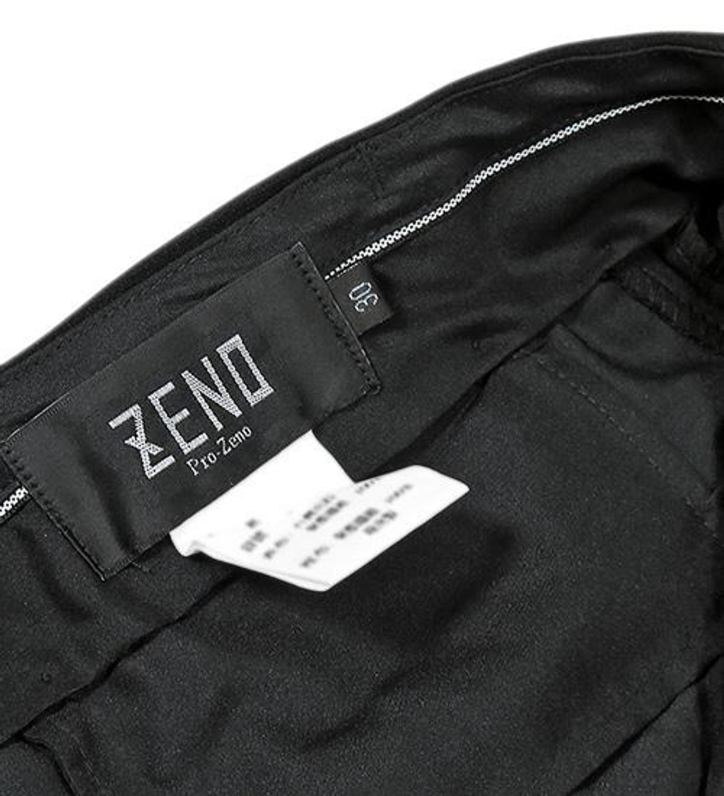 ZENO傑諾-厚暖刷毛條紋平面西裝褲-黑色 30-423.png