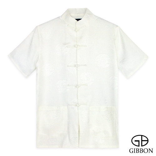 GIBBON吉朋-立領盤扣中性款古圖短袖唐裝-銀白 XS-3XL.png
