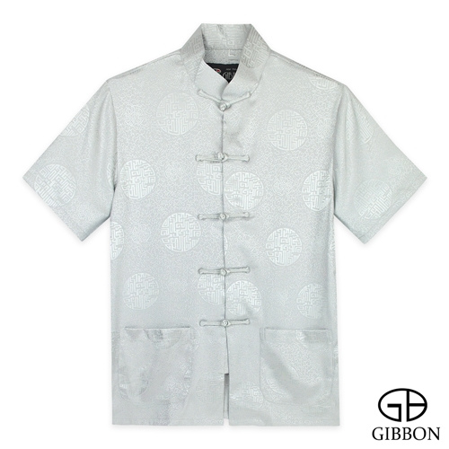GIBBON吉朋-立領盤扣中性款古圖短袖唐裝-淺灰 XS-3XL.png