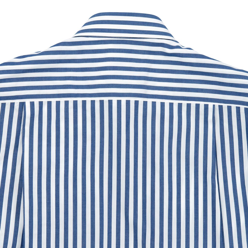 GIBBON 經典粗條紋休閒長袖襯衫藍條紋-6