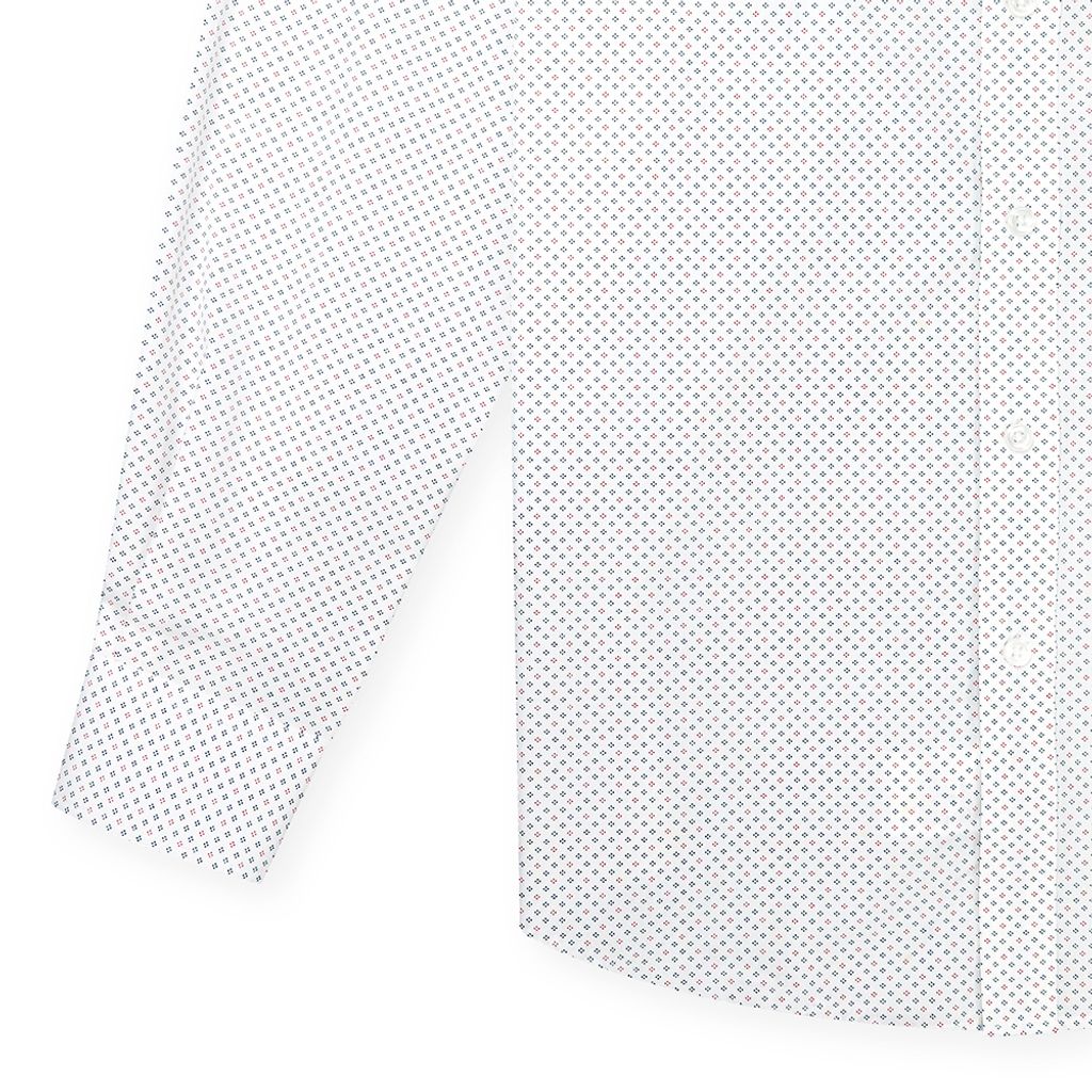 GIBBON 雙色印花休閒長袖襯衫白色-6