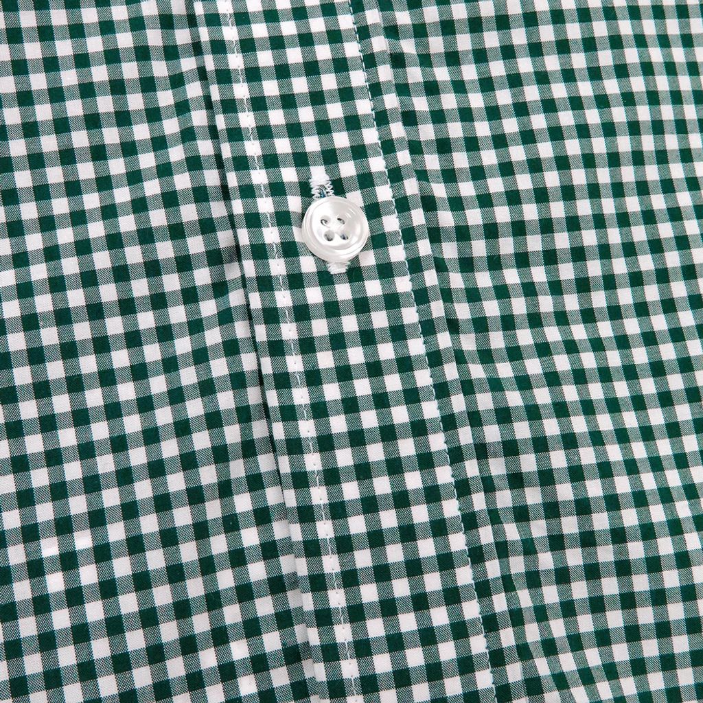 GIBBON 綠白格紋純棉休閒長袖襯衫-6
