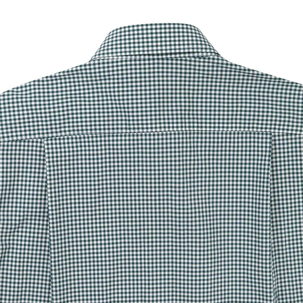 GIBBON 綠白格紋純棉休閒長袖襯衫-7