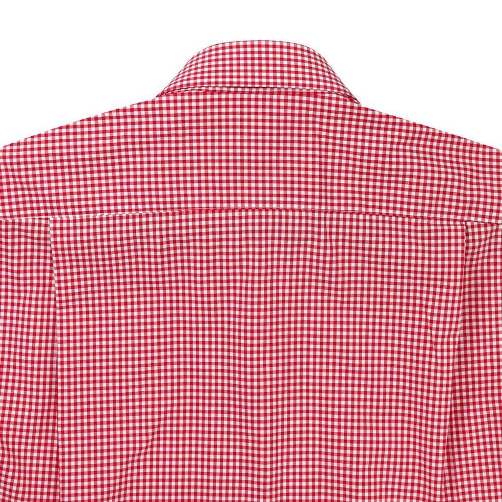 GIBBON 紅白格紋純棉休閒長袖襯衫-7