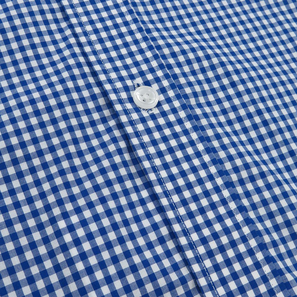 GIBBON 藍白格紋純棉休閒長袖襯衫-6