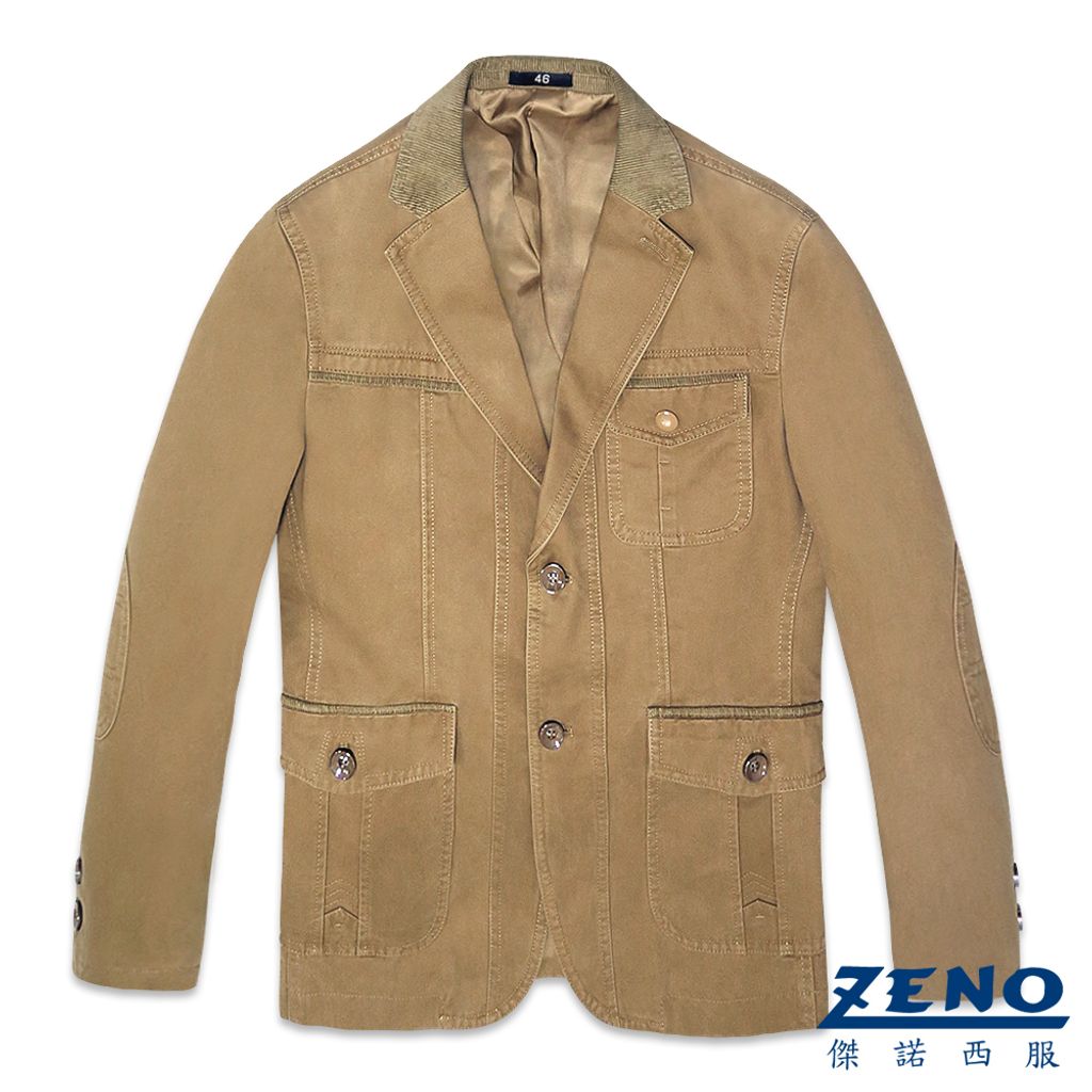 ZENO傑諾-簡約質感休閒西裝外套-褐色