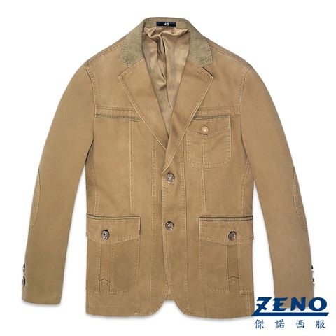 ZENO傑諾-簡約質感休閒西裝外套-褐色