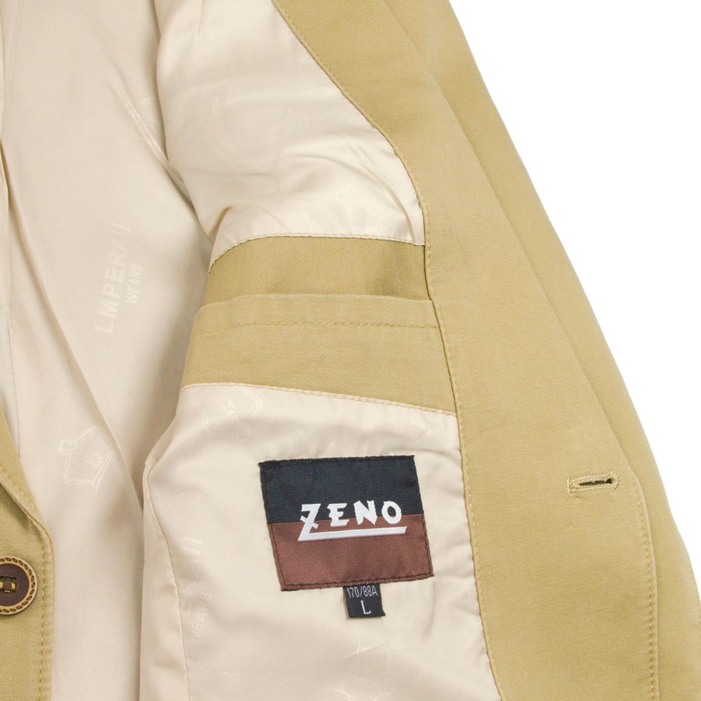 ZENO傑諾-精簡合身休閒西裝外套-卡其-5