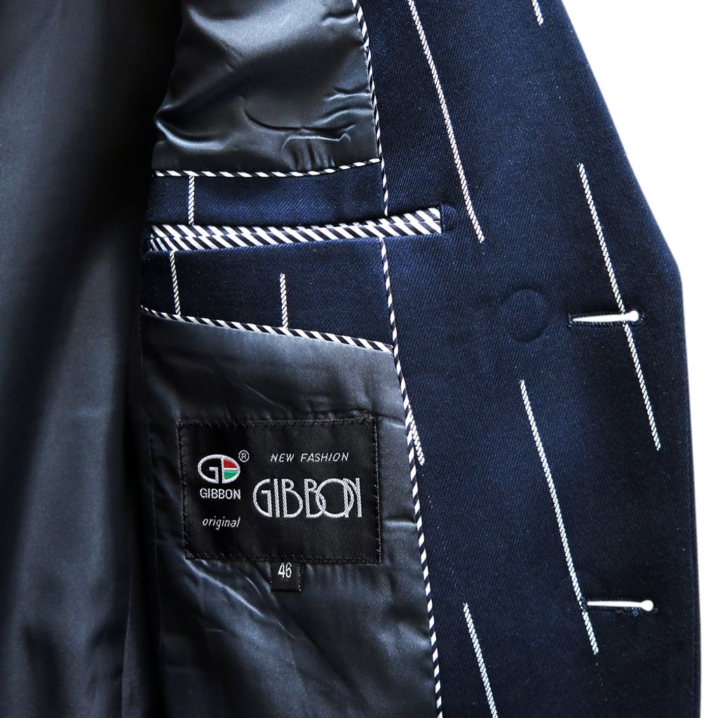 GIBBON吉朋-韓版型男修身西裝外套-條紋藍-6
