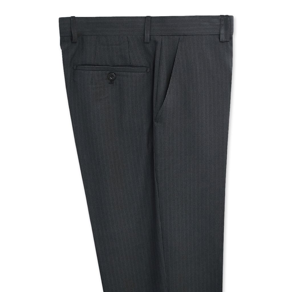 ZENO傑諾-經典條紋平面西裝褲-黑色-2