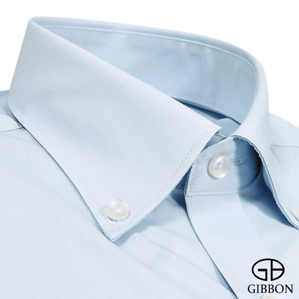 GIBBON吉朋-簡約修身長袖襯衫-淺藍