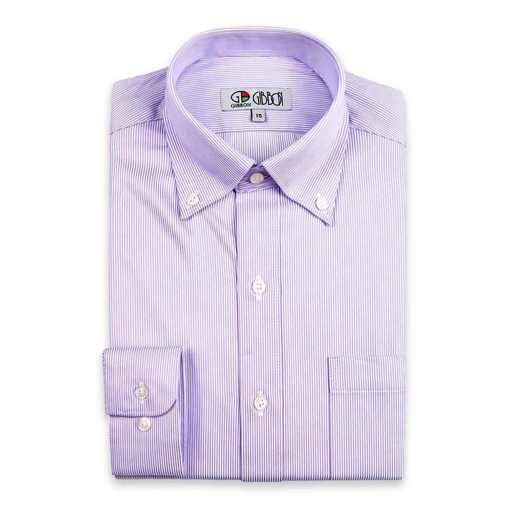 GIBBON吉朋-嚴選商務條紋長袖襯衫-紫色-2
