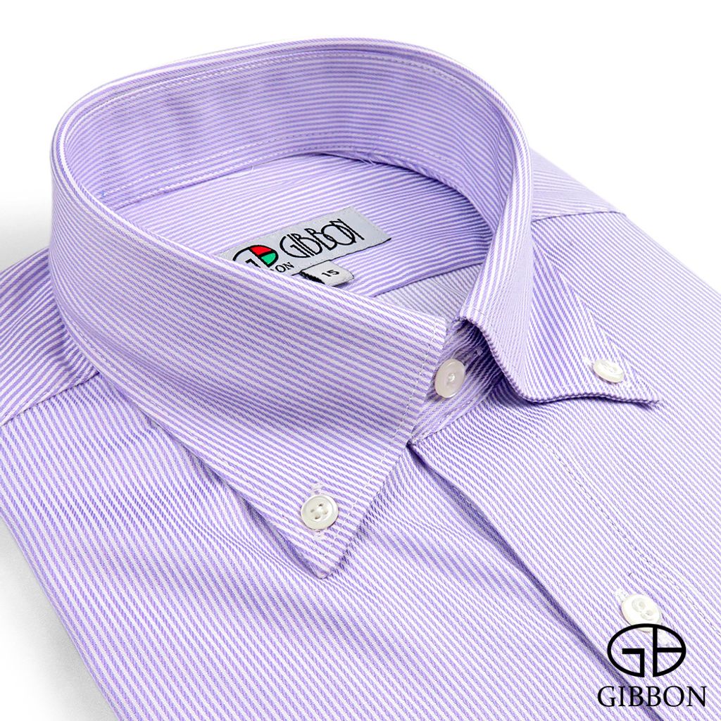 GIBBON吉朋-嚴選商務條紋長袖襯衫-紫色