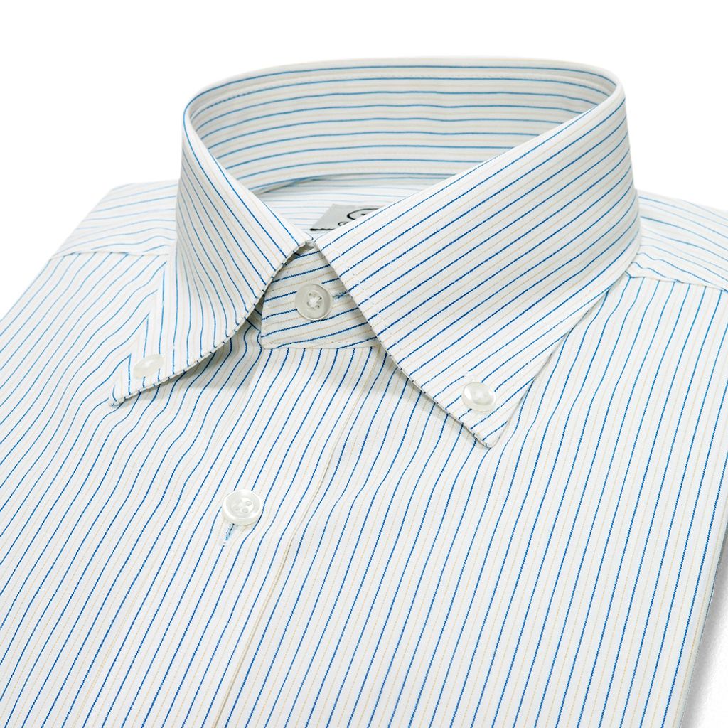 GIBBON吉朋-精選條紋修身長袖襯衫-藍黃條-3