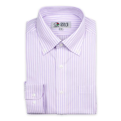 GIBBON吉朋-輕商務修身條紋長袖襯衫-淺紫條-2