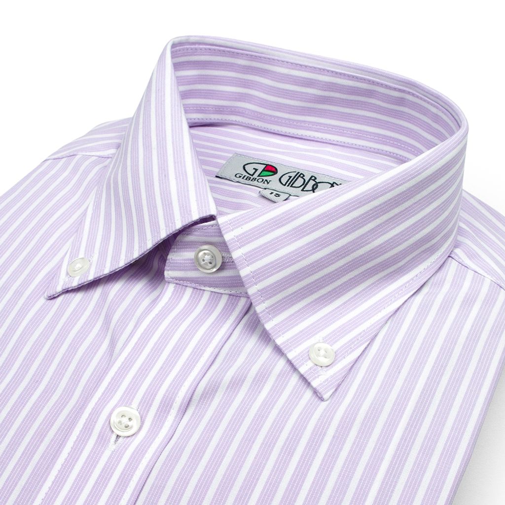 GIBBON吉朋-輕商務修身條紋長袖襯衫-淺紫條-3