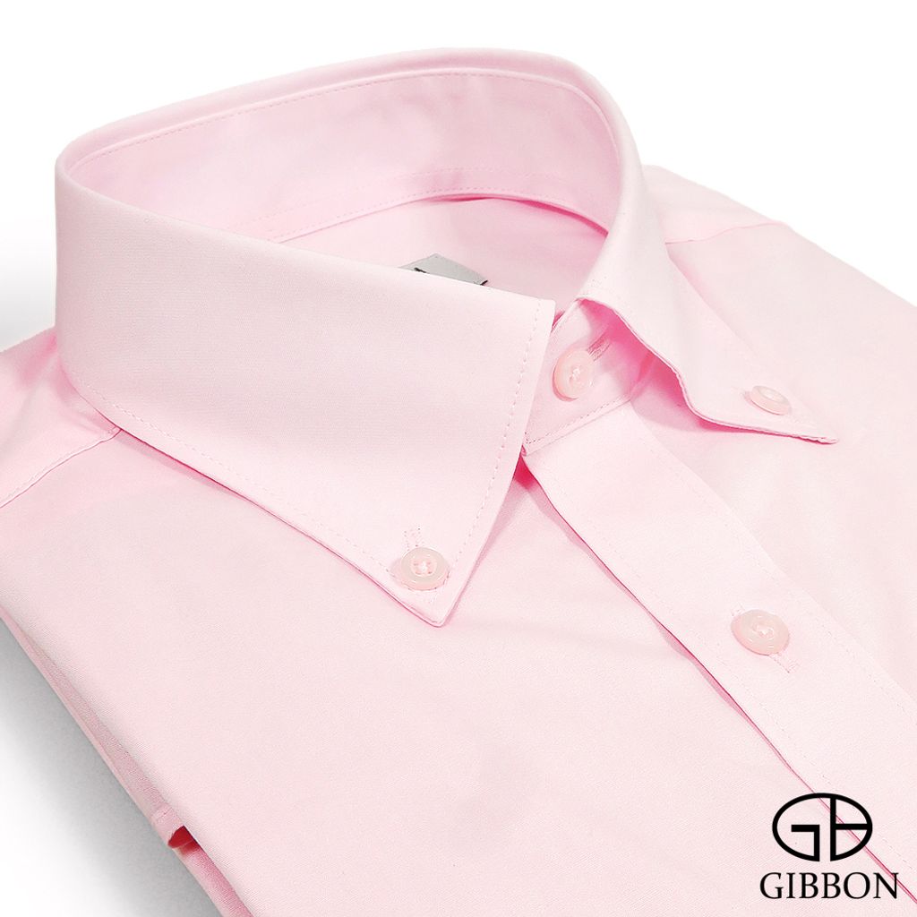 GIBBON吉朋-彈性棉柔長袖襯衫-粉色