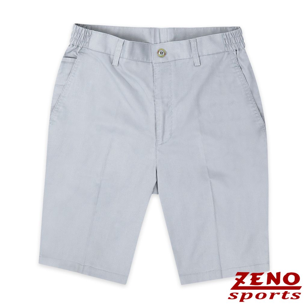 ZENO 涼爽高彈性棉質舒適鬆緊短褲‧淺灰色