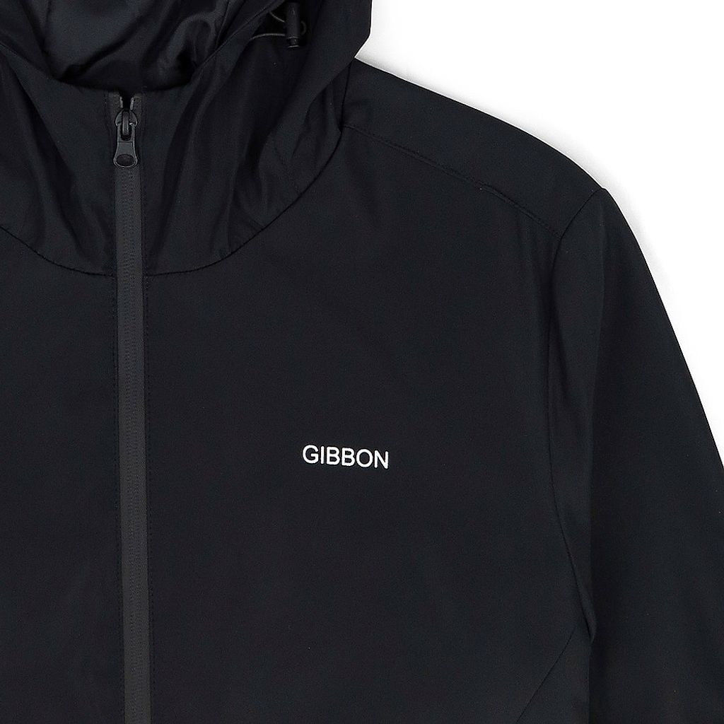 GIBBON 防潑水透氣機能休閒連帽外套‧經典黑-6