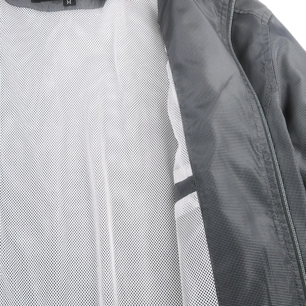 GIBBON吉朋-立領裝飾格紋透氣網輕薄夾克-灰格-8