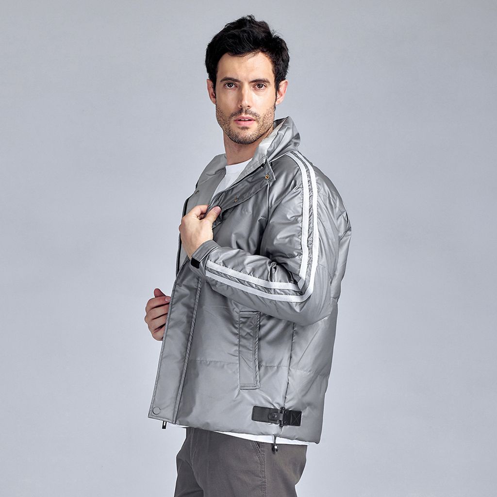 GIBBON 設計款時尚保暖羽絨外套‧銀灰色3