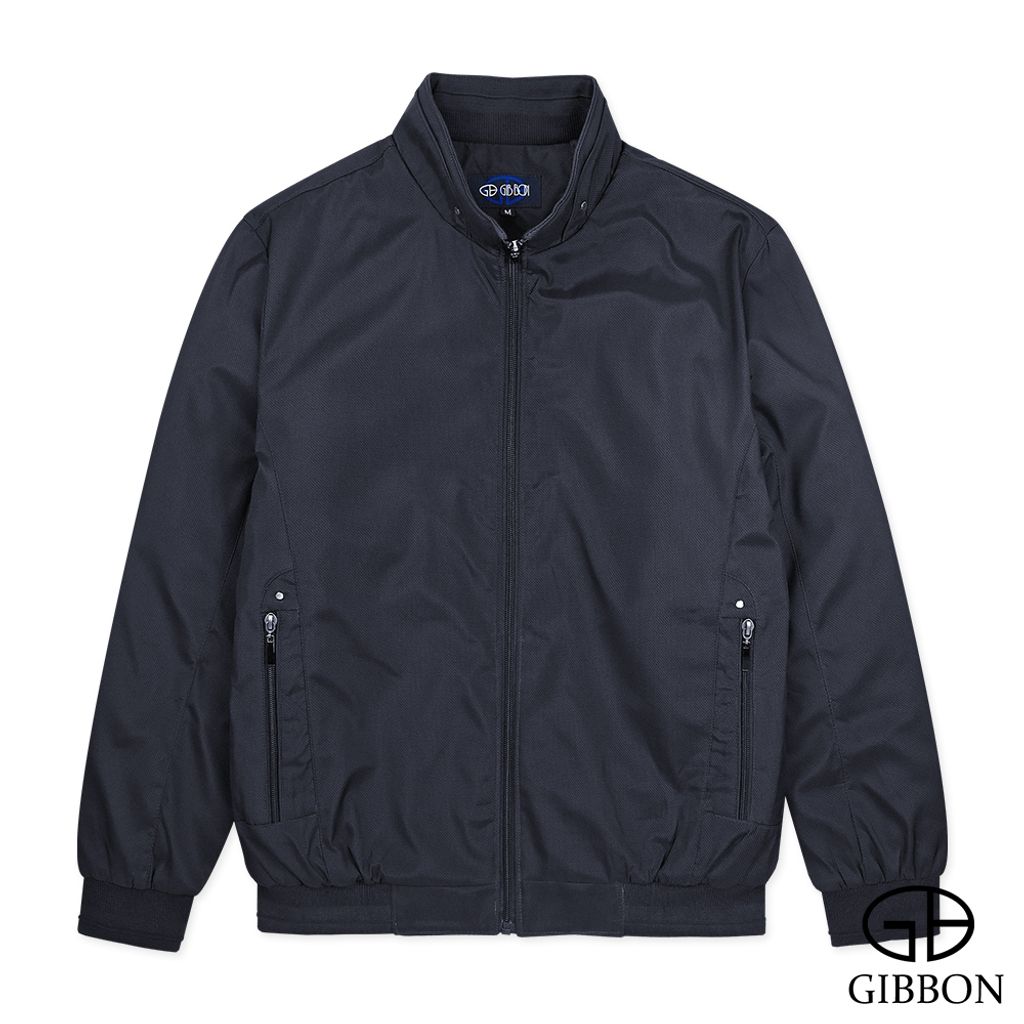 GIBBON 頂級手感內刷絨禦寒保暖休閒外套‧黑藍色