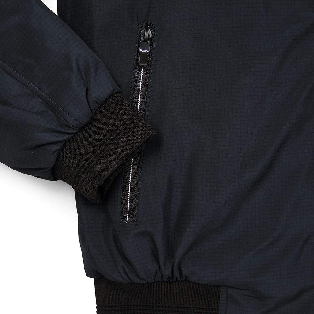 GIBBON 厚暖手感內刷絨禦寒保暖休閒外套‧黑藍格-3
