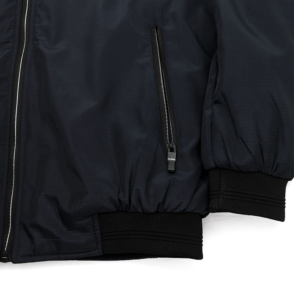 GIBBON 厚暖手感內刷絨禦寒保暖休閒外套‧黑藍格-4