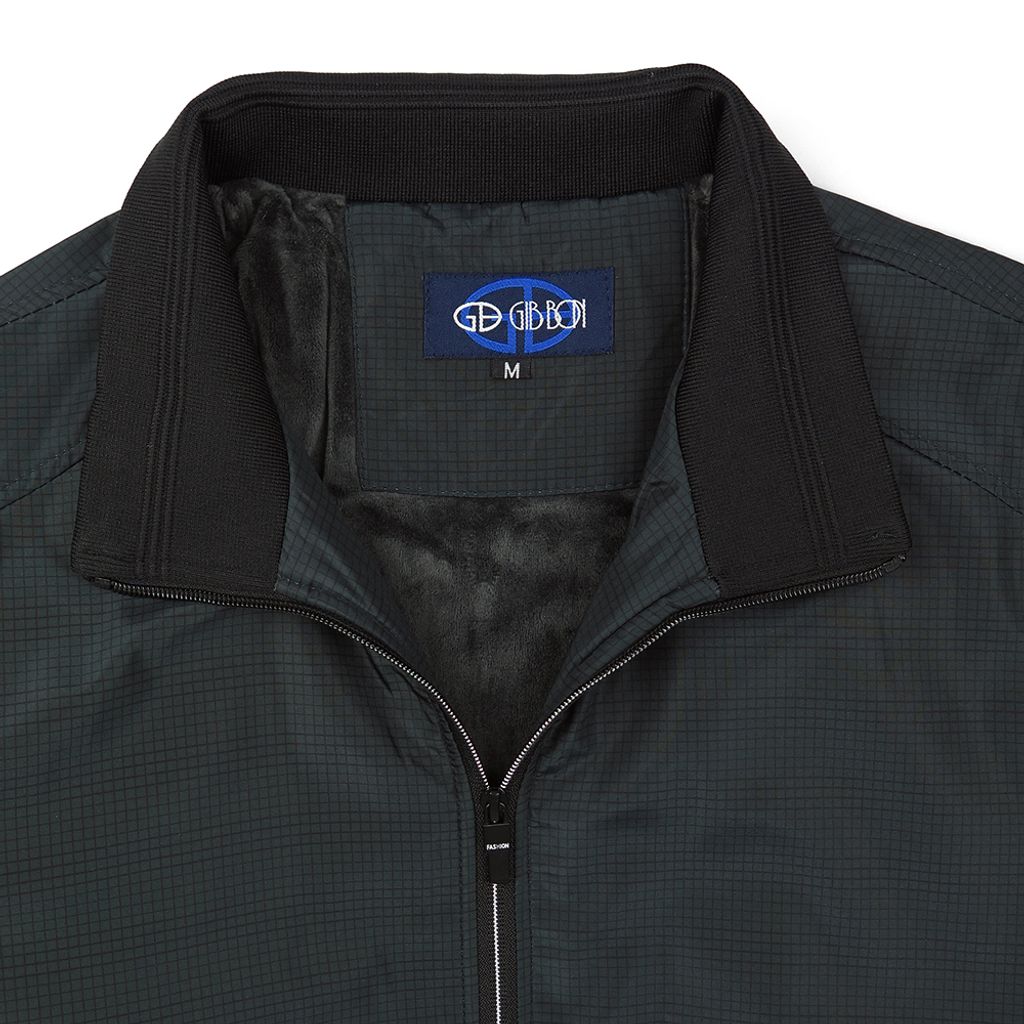 GIBBON 厚暖手感內刷絨禦寒保暖休閒外套‧灰綠格-5