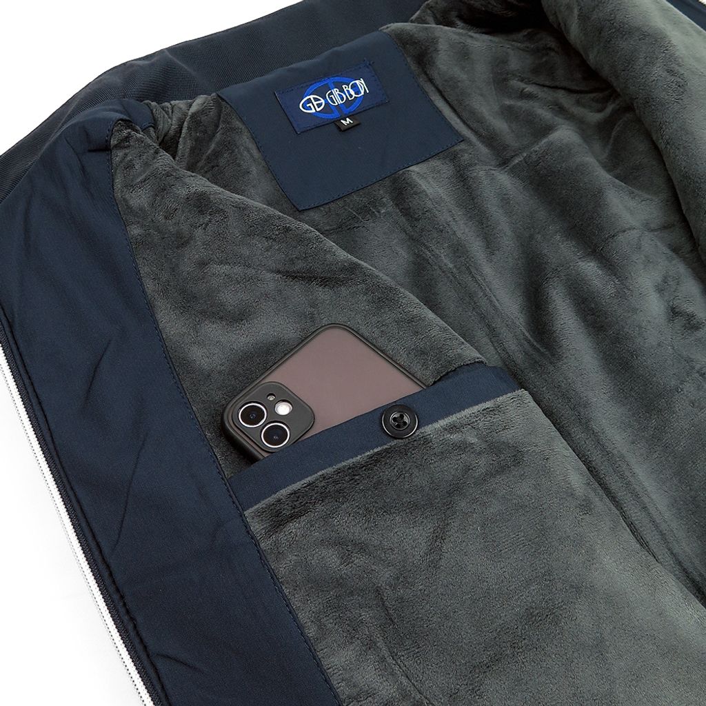 GIBBON 頂級厚暖內刷絨保暖鋪棉背心 經典素面款 藍色-5