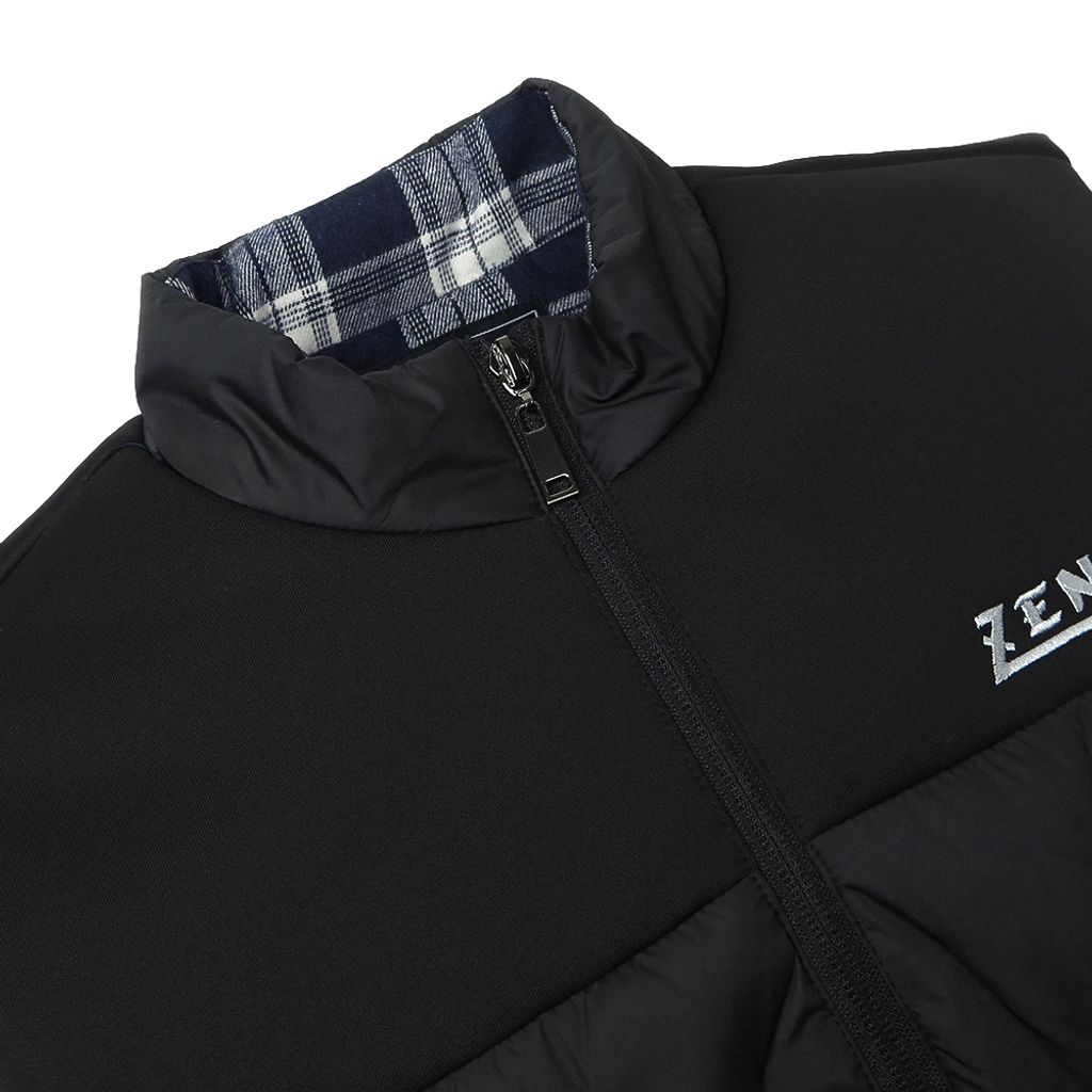 ZENO 太空棉輕暖時尚保暖鋪棉背心 限量設計款 經典黑-4