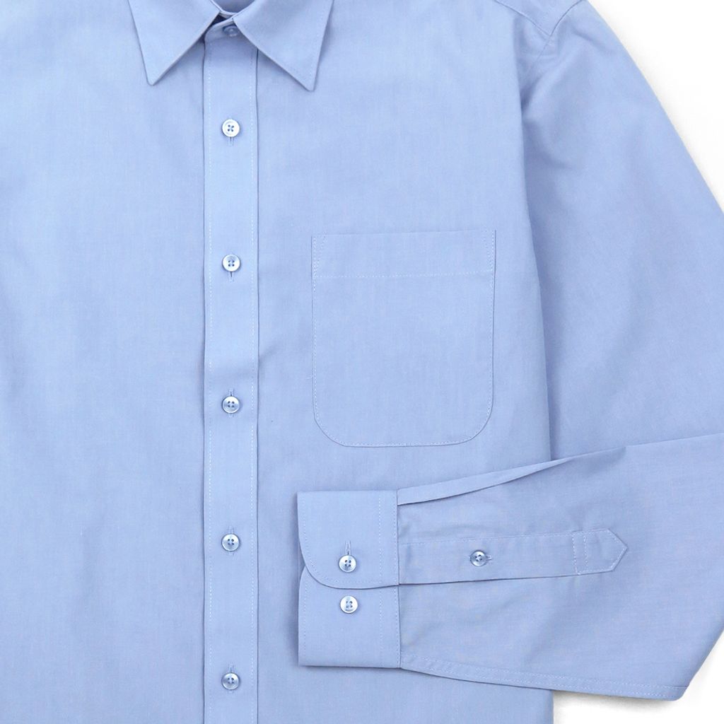 GIBBON 經典商務素面質感長袖襯衫 灰藍款-6