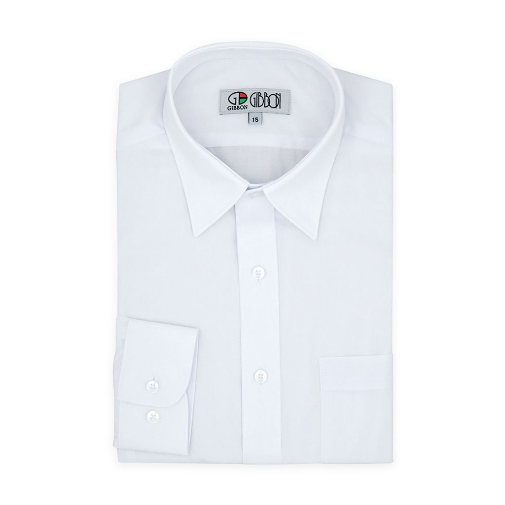 GIBBON 經典商務素面質感長袖襯衫 白色款-3