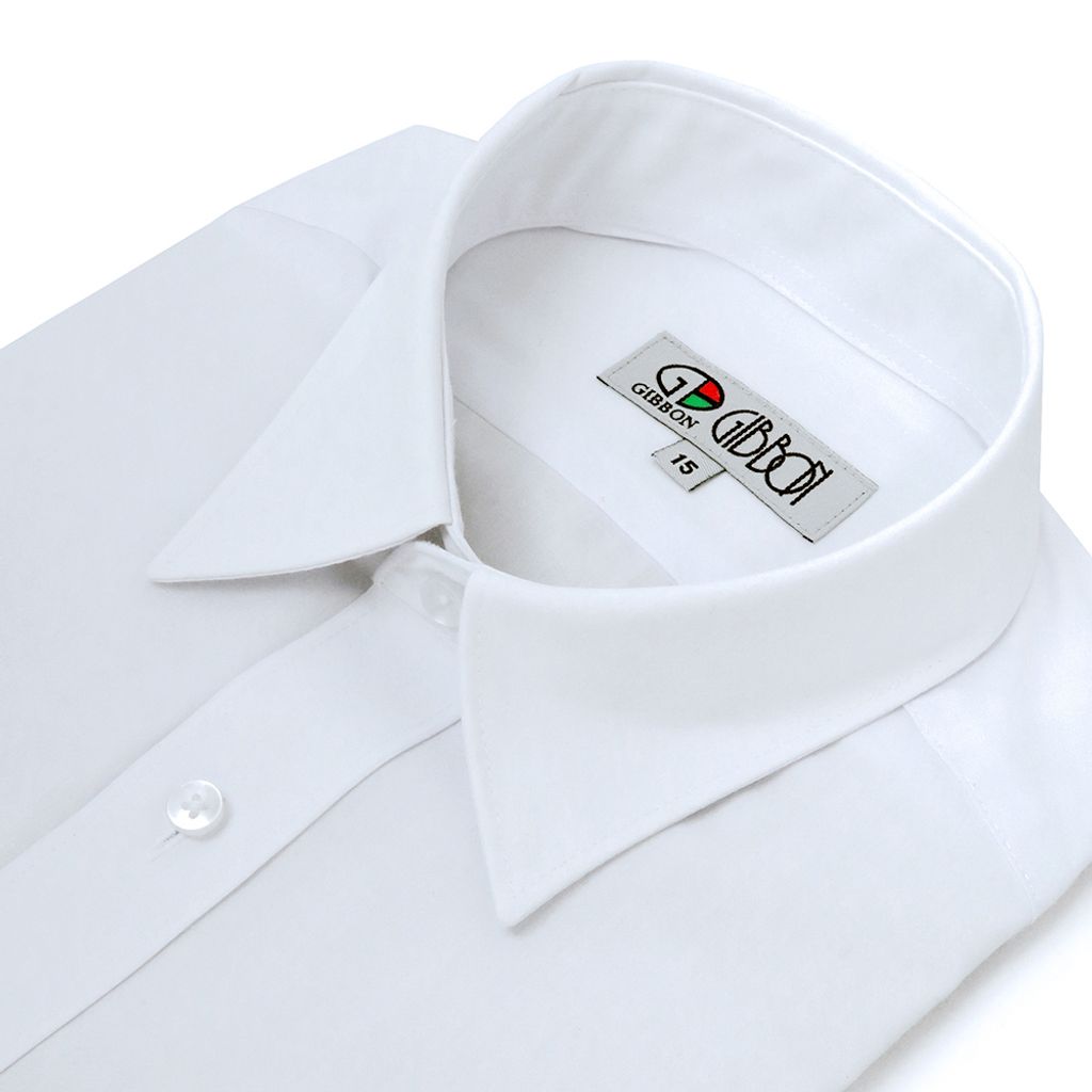 GIBBON 經典商務素面質感長袖襯衫 白色款-4