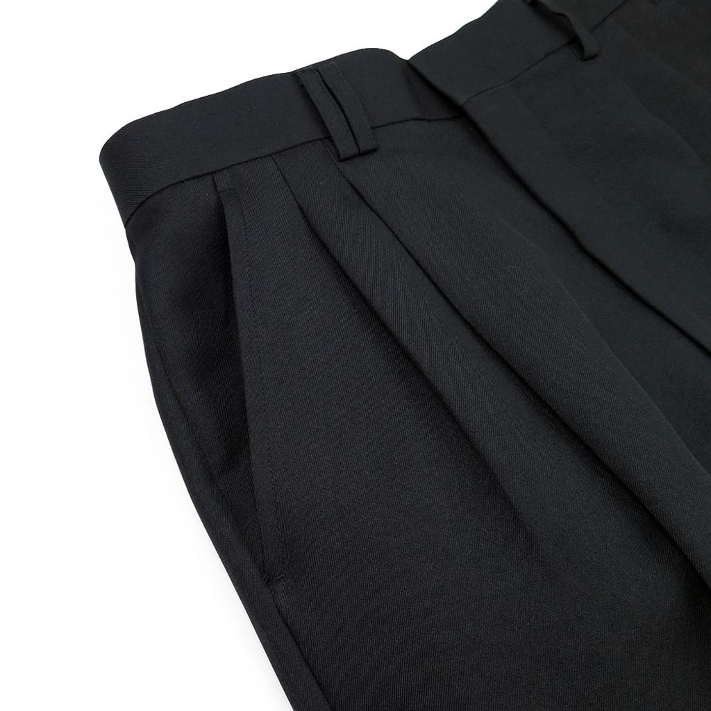 GIBBON 精簡商務素面舒適打摺西裝褲‧黑色-2