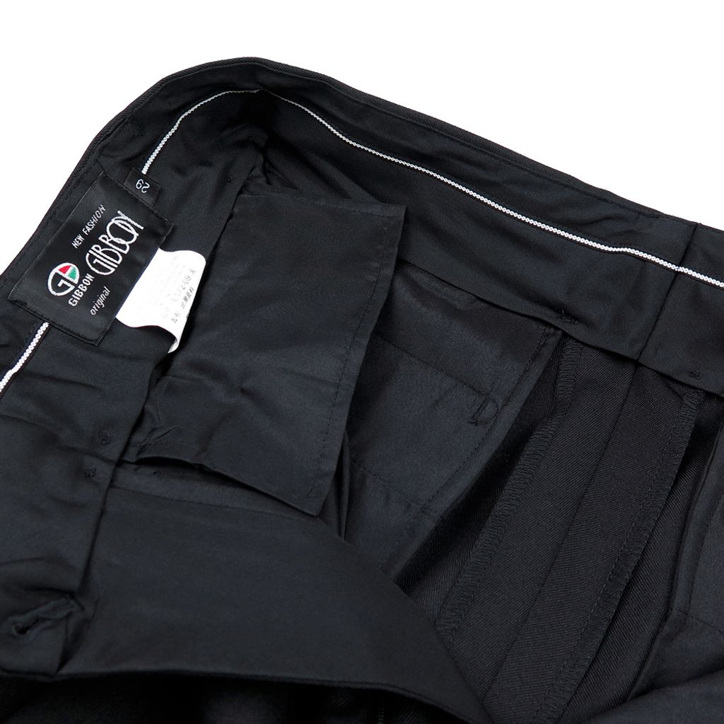 GIBBON 精簡商務素面舒適打摺西裝褲‧黑色-5
